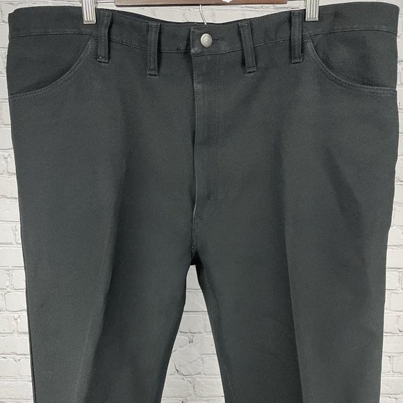 VTG Wrangler Black Straight Leg Workwear Easy Care Pants Retro USA  (43x26.5) - Picture 5 of 6